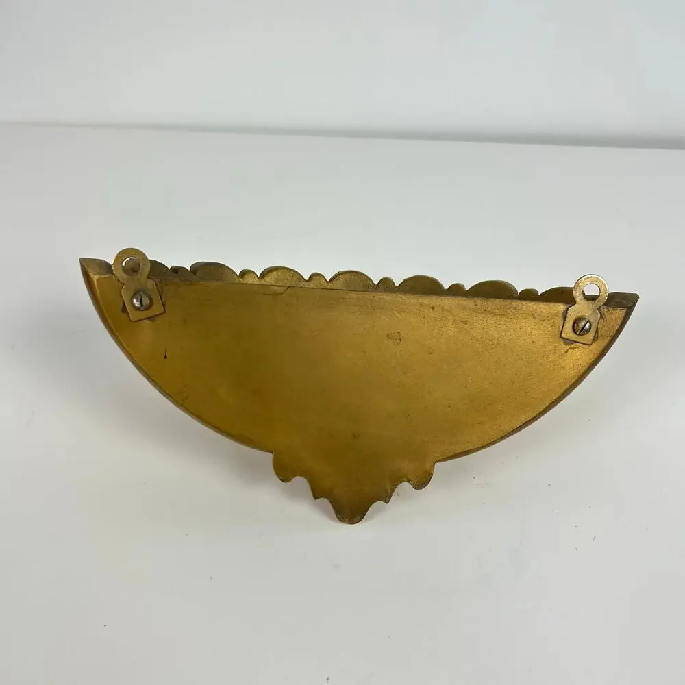 Vintage SyroCo Inc. MCM Gold Wall Basket Victorian Decor USA 4245